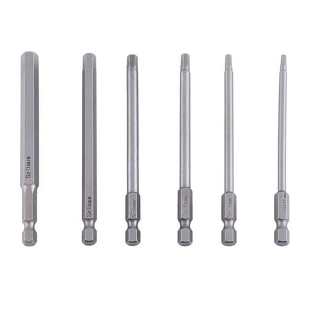 Tebru H2.5-H8 6pcs 100mm Length H2.5-H8 1/4 Hex Shank Magnetic Hexagon Head Screwdriver Bit Tool 1/4
Tebru H2.5-H8 6pcs 100mm Length H2.5-H8 1/4 Hex Shank Magnetic Hexagon Head Screwdriver Bit Tool 1/4