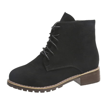 SEMIMAY Ladies Vintage Solid Flock Lace Up Side Zipper Thick Heel Fashion Short Boots Black
SEMIMAY Ladies Vintage Solid Flock Lace Up Side Zipper Thick Heel Fashion Short Boots Black