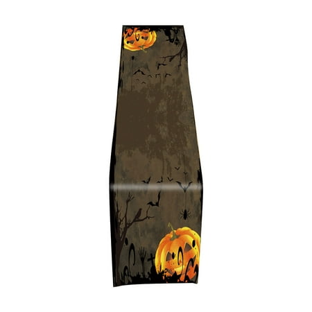 Lovehome Tablecloth Creepy Halloween Skeleton Skull Spooky Satin Dense Linen