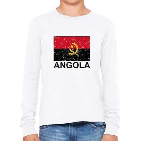 Angola Flag - Special Vintage Edition Boy's Long Sleeve T-Shirt
