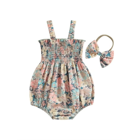 GXFC Infant Baby Girl Romper Dress Outfits Newborn Girls Sleeveless Sling Floral Jumpsuit One Piece Skirt Dress Babysuit with Bow Headband 0-18M
GXFC Infant Baby Girl Romper Dress Outfits Newborn Girls Sleeveless Sling Floral Jumpsuit One Piece Skirt Dress Babysuit with Bow Headband 0-18M