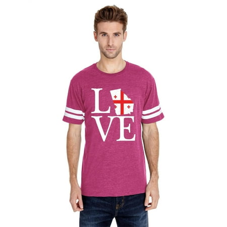 Love Georgia Men Football Fine Jersey Tee