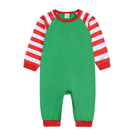 ERTUTUYI Christmas Baby Xmas Pajamas Long Sleeve Striped Patchwork Romper Jumpsuit Pajamas PJ s Family Matching Sleepwear Clothes Outfit Green 6M
ERTUTUYI Christmas Baby Xmas Pajamas Long Sleeve Striped Patchwork Romper Jumpsuit Pajamas PJ s Family Matching Sleepwear Clothes Outfit Green 6M