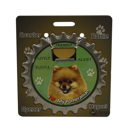 I Love my Pomeranian Magnetic Bottle Opener