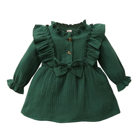 KIMI BEAR Newborn Baby Girls Dress 3 Months Newborn Girls Autumn Winter Dress 6 Months Newborn Girls Sweet Ruffled Collar Long Sleeve Dress Dark Green
KIMI BEAR Newborn Baby Girls Dress 3 Months Newborn Girls Autumn Winter Dress 6 Months Newborn Girls Sweet Ruffled Collar Long Sleeve Dress Dark Green
