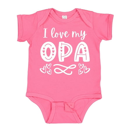 Inktastic I Love My Opa with Hearts Gift Baby Boy or Baby Girl Bodysuit