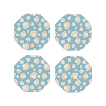 Coasters Set of 4 - White Shells Drink Coasters for Tabletop Protection Leather Coasters for Living Room Decor and Housewarming Gift Octagon
Coasters Set of 4 - White Shells Drink Coasters for Tabletop Protection Leather Coasters for Living Room Decor and Housewarming Gift Octagon