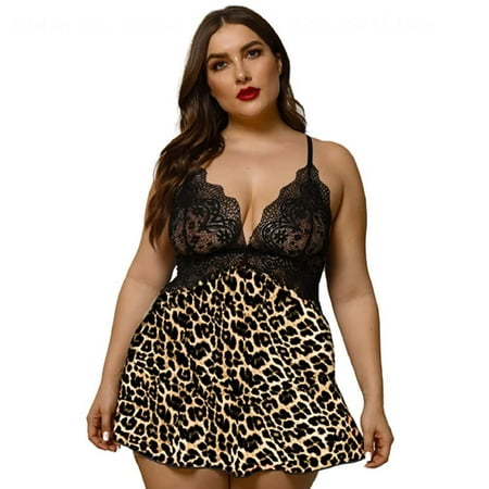 Womens Sexy Lingerie Plus Size Chemise V-neck Comfortable Babydoll Cross Straps Print Nightdress. 3XL Leopard Print
Womens Sexy Lingerie Plus Size Chemise V-neck Comfortable Babydoll Cross Straps Print Nightdress. 3XL Leopard Print