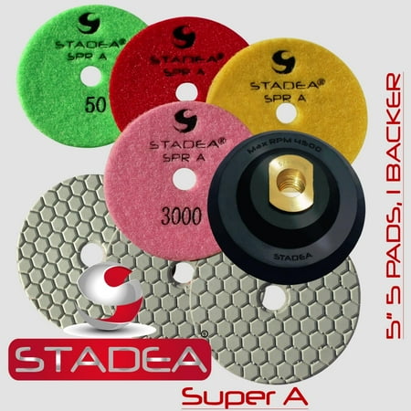 STADEA Diamond Polishing Pads 5 Dry - Concrete Set of 5 Pieces with Rubber Backer
STADEA Diamond Polishing Pads 5 Dry - Concrete Set of 5 Pieces with Rubber Backer