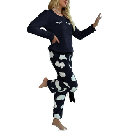 2pcs Set Cute Graphic Print Round Neck PJ Pant Sets Long Sleeve Navy Blue Women s Pajama Sets (Women s)
2pcs Set Cute Graphic Print Round Neck PJ Pant Sets Long Sleeve Navy Blue Women s Pajama Sets (Women s)