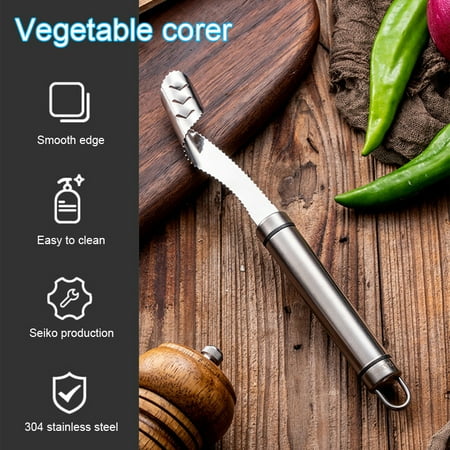 Pepper Corer Stainless Steel Serrated Seed Remover Kitchen Tools with Hanging Hole New.
Pepper Corer Stainless Steel Serrated Seed Remover Kitchen Tools with Hanging Hole New.