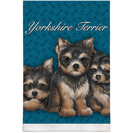 Fiddlers Elbow Yorkie Terrier Puppy Kitchen Towel, Nothing brightens up your kitchen like a delightful image of your favorite breed of pups! By FIDDLERS ELBOW/TOY WORKS
