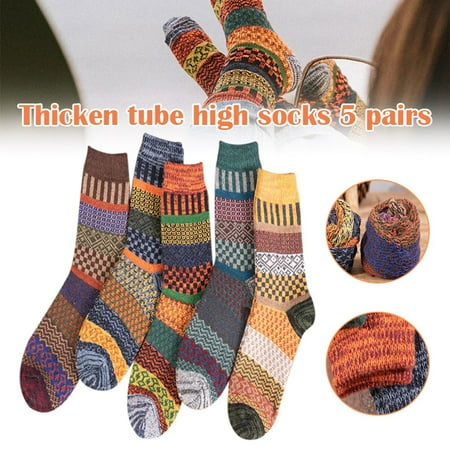 5 Pairs Autumn Winter Nordic Socks Thick Knitted Two-Way Colorful Patten Crew Socks Men Women Thickened Wool Socks New
5 Pairs Autumn Winter Nordic Socks Thick Knitted Two-Way Colorful Patten Crew Socks Men Women Thickened Wool Socks New