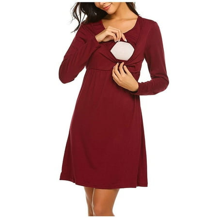 Tangnade Solid For Breastfeeding Long Sleeve Dress Sleepwear Women Maternity Maternity dress Maternity dress
Tangnade Solid For Breastfeeding Long Sleeve Dress Sleepwear Women Maternity Maternity dress Maternity dress