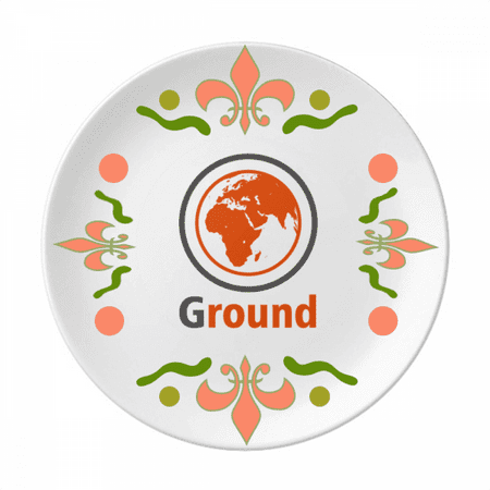 Round Earth Africa Ground Flower Ceramics Plate Tableware Dinner Dish