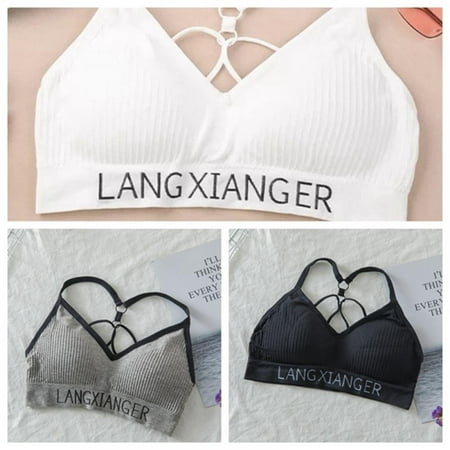 3pcs Sports Bra Letter Print Bra Women Girls Casual Bra Beauty Back Tube Bra Push Up Vest Bra Cross Back Bra Wire Free Padded Bra All-match Bra for Yoga Running Daily
3pcs Sports Bra Letter Print Bra Women Girls Casual Bra Beauty Back Tube Bra Push Up Vest Bra Cross Back Bra Wire Free Padded Bra All-match Bra for Yoga Running Daily