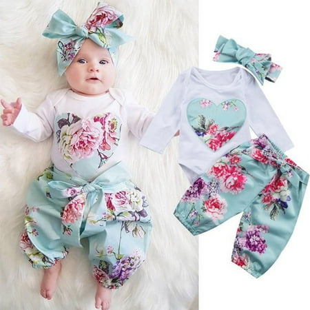 MyBeauty Newborn Baby Girls Long Sleeve Romper + Soft Pants + Floral Headband Outfit Set 0-6Months
MyBeauty Newborn Baby Girls Long Sleeve Romper + Soft Pants + Floral Headband Outfit Set 0-6Months