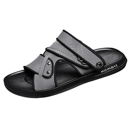 

Quealent Adult Men Sandal Born Shoes for Men Sandals Men Shoes Flat Sandals Dual Use Slippers Sandals Beach Wear Mens Fisherman Sandals Leather Grey 41