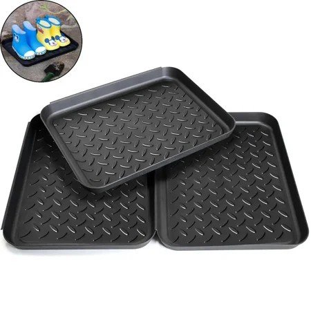 Pack of 3 shoe drip trays plastic drip tray shoe tray shoe drip mat with raised edge drip tray shoe tray black 35 cm 27.5 cm 3 cm
Pack of 3 shoe drip trays plastic drip tray shoe tray shoe drip mat with raised edge drip tray shoe tray black 35 cm 27.5 cm 3 cm