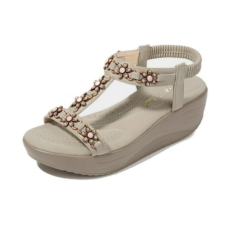 Womens Sandals Bohemia Women Ladies Wedges Sandals Beach Flops Flip Casual Shoes Sandals for Women Beige 9
Womens Sandals Bohemia Women Ladies Wedges Sandals Beach Flops Flip Casual Shoes Sandals for Women Beige 9