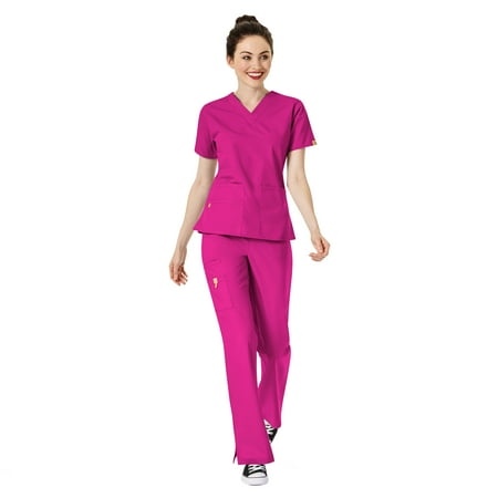 WonderWink Origins Women s The Bravo 5-Pocket Top & Romeo Flare Pant Scrub Set