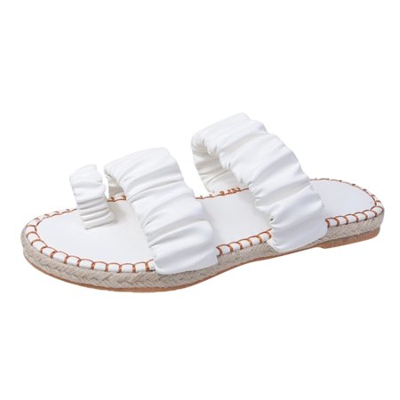 slipper for Women Fashion Summer Women Slippers Flat Solid Color Linen Sole Pleated Set Toe Comfortable Casual PU Dress Sandals for Women White
slipper for Women Fashion Summer Women Slippers Flat Solid Color Linen Sole Pleated Set Toe Comfortable Casual PU Dress Sandals for Women White
