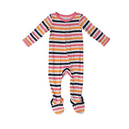 Kozi & Co. Baby Sleeper Footie Pajamas Toddler Girls Adventure Stripe 2T