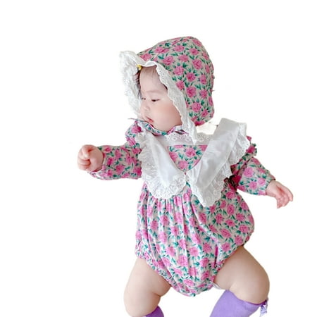 0-24M Newborn Romper+ Hat Lace Flower Print Lotus Leaf Decoration Sweet Style Summer Clothing
0-24M Newborn Romper+ Hat Lace Flower Print Lotus Leaf Decoration Sweet Style Summer Clothing