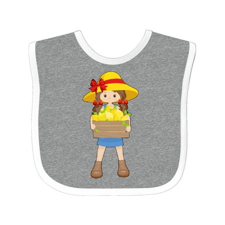 Inktastic Farming Girl with Crate of Lemons Gift Baby Girl Bib