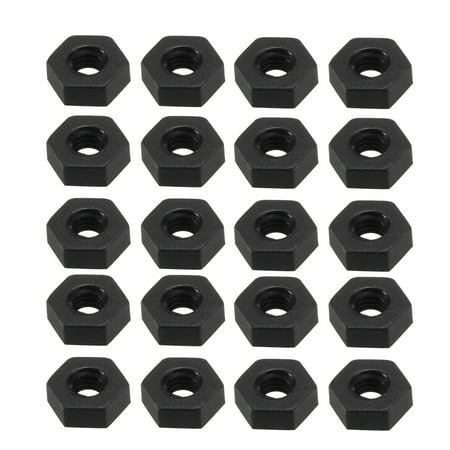 Hex Nut Metric Nylon M2.5 Thread Hexagon Nuts Black 20pcs