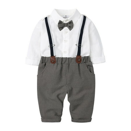 Zlekejiko Toddler Kids Baby Boys Gentleman Suit Shirt Long Sleeve Bowtie Plaid Suspender Pant Trousers Outfits 2PCS Set Clothes
Zlekejiko Toddler Kids Baby Boys Gentleman Suit Shirt Long Sleeve Bowtie Plaid Suspender Pant Trousers Outfits 2PCS Set Clothes