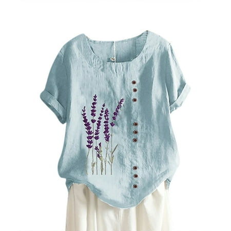 Ziloco Short Sleeve Round-Neck Blouses & Shirts Womens Oversized Tshirts Women s Casual O-Neck Short Sleeve Buttons Tees Floral Printing Loose Shirt Tops Corset Top
Ziloco Short Sleeve Round-Neck Blouses & Shirts Womens Oversized Tshirts Women s Casual O-Neck Short Sleeve Buttons Tees Floral Printing Loose Shirt Tops Corset Top