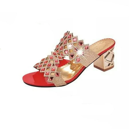 New Summer Fashion Women Big Rhinestone High Heel Sandals Ladies Beach Sandal Note Please Buy One Or Two Sizes Larger
New Summer Fashion Women Big Rhinestone High Heel Sandals Ladies Beach Sandal Note Please Buy One Or Two Sizes Larger