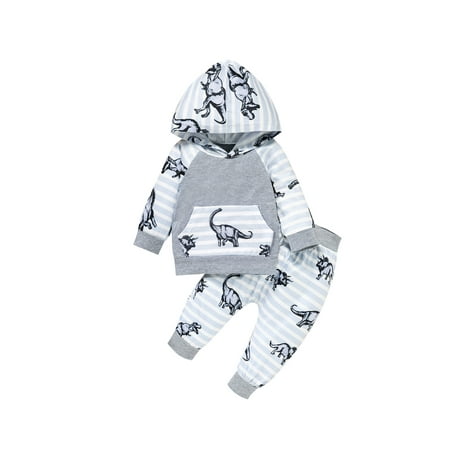 Canrulo 2Pcs Newborn Infant Baby Boys Cartoon Dinosaur Print Long Sleeve Hooded Tops with Striped Pants Set Gray 12-18 Months
Canrulo 2Pcs Newborn Infant Baby Boys Cartoon Dinosaur Print Long Sleeve Hooded Tops with Striped Pants Set Gray 12-18 Months