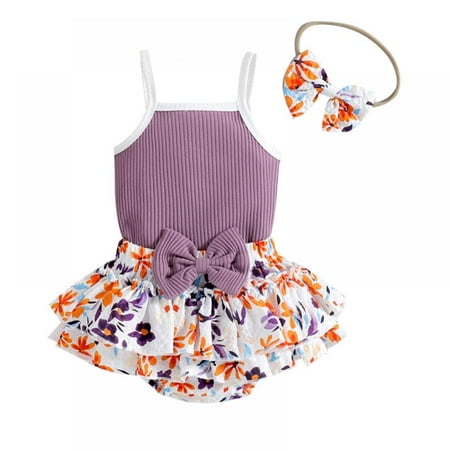 3Pcs Baby Girl Summer Clothes Ruffled Sleeveless Ribbed Romper+Floral Printed Tutu Shorts+Headband Outfit Set
3Pcs Baby Girl Summer Clothes Ruffled Sleeveless Ribbed Romper+Floral Printed Tutu Shorts+Headband Outfit Set