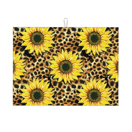 XMXY Dish Drying Mat for Kitchen Counter Sunflowers Leopard Background Absorbent Coffee Cup Dishes Rack Drainer Mats 18x24 Inches
XMXY Dish Drying Mat for Kitchen Counter Sunflowers Leopard Background Absorbent Coffee Cup Dishes Rack Drainer Mats 18x24 Inches