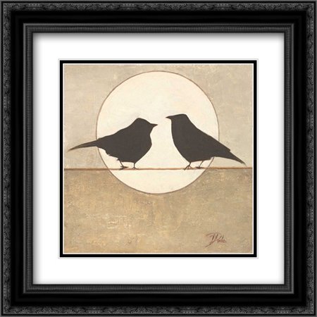Birdies II 2x Matted 20x20 Black Ornate Framed Art Print by Pinto, Patricia
