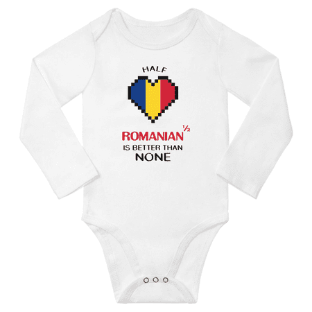 1/2 Half Romanian is Better Than None Cute Baby Long Slevve Bodysuits Unisex Gifts (White 3-6 Months)
1/2 Half Romanian is Better Than None Cute Baby Long Slevve Bodysuits Unisex Gifts (White 3-6 Months)