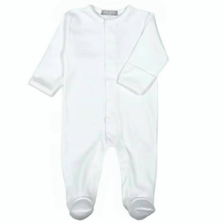 BABY BLISS Kid s Pima Footie White Trim