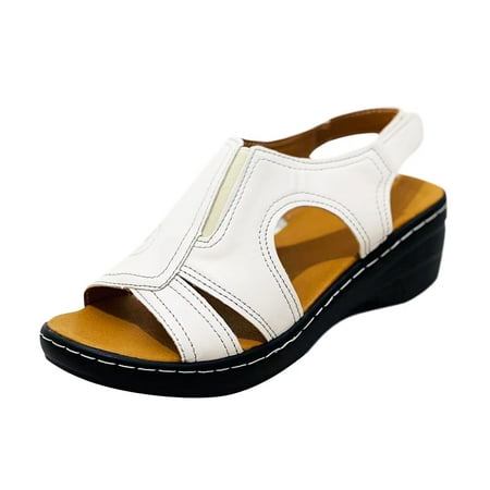 TOYFUNNY Womens Casual Roman Shoes Fish Mouth Wedge Sandals