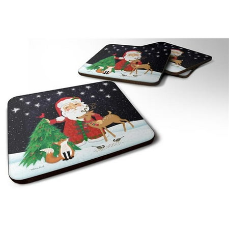 Santa Claus Christmas Foam Coasters - Set of 4