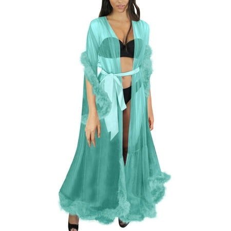 Women Fashion Tulle Robe Long Lingerie Nightgown Bathrobe Sleepwear Feather Bridal Robe Lace Lingerie lingerie for women
Women Fashion Tulle Robe Long Lingerie Nightgown Bathrobe Sleepwear Feather Bridal Robe Lace Lingerie lingerie for women