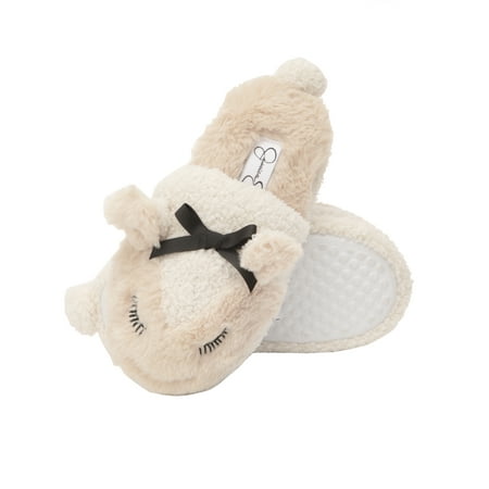 Jessica Simpson Girls Plush Fluffy Slip-on House Slippers with Memory Foam