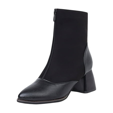 EQWLJWE 2022 Booties for Women s Winter Warm Leather Patchwork Suede Front Zipper High Heel Chunky Ankle Boots Deals Discount Clearance
EQWLJWE 2022 Booties for Women s Winter Warm Leather Patchwork Suede Front Zipper High Heel Chunky Ankle Boots Deals Discount Clearance