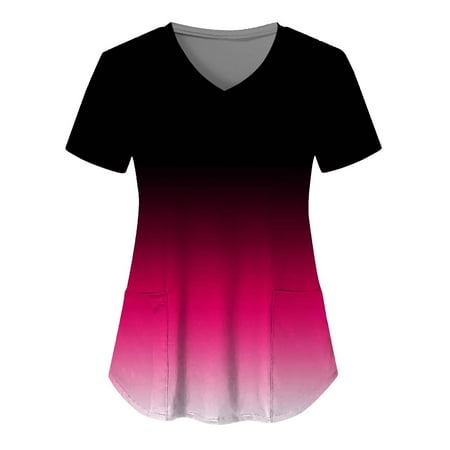 Women Summer Printed Care V-Neck Scrubs Top Tie Dye Gradient Uniform Nurses Clothing Workwear Simple Streetwear
Women Summer Printed Care V-Neck Scrubs Top Tie Dye Gradient Uniform Nurses Clothing Workwear Simple Streetwear