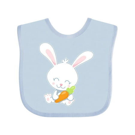 Inktastic Cute Easter Bunny Holding Carrot Gift Baby Boy or Baby Girl Bib