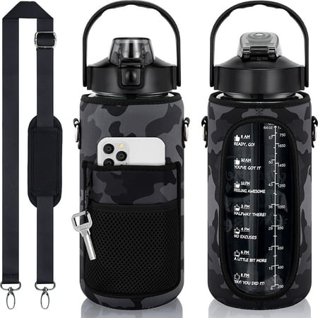 Half Gallon Water Bottle with Sleeve & Strap 64 OZ Water Bottle Motivational with Straw & Time Marker to Drink Leakproof
Half Gallon Water Bottle with Sleeve & Strap 64 OZ Water Bottle Motivational with Straw & Time Marker to Drink Leakproof