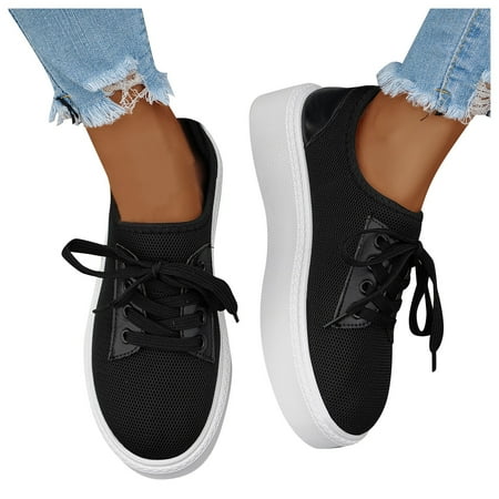 DVKOVI Fall Womens Shoes Ladies Fashion Versatile Breathable Solid Mesh Lace Up Thick Sole Casual Shoes Platform Shoes Women Casual Walking Shoes for Women Black 36
DVKOVI Fall Womens Shoes Ladies Fashion Versatile Breathable Solid Mesh Lace Up Thick Sole Casual Shoes Platform Shoes Women Casual Walking Shoes for Women Black 36