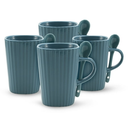 American Atelier Mug and Spoon Set of 4 Large Ceramic Coffee Mugs for Latte Soup Hot Cocoa and Tea Spoon in Handle 14-Ounce Dishwasher and Microwave Safe Blue
American Atelier Mug and Spoon Set of 4 Large Ceramic Coffee Mugs for Latte Soup Hot Cocoa and Tea Spoon in Handle 14-Ounce Dishwasher and Microwave Safe Blue
