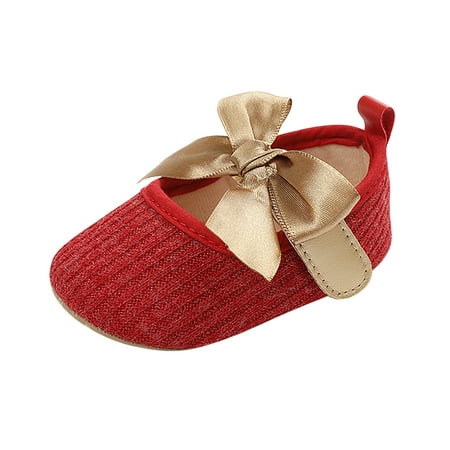 Binmer Toddler Kids Baby Girls Shoes Summer Bowkont Princess Dress Shoes Solid Shoes